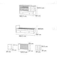 Viktória MULTI kombi postýlka s přebalovacím pultem 