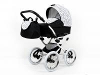 Babylux retro kočárek Margaret White  Black Dots