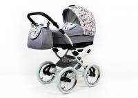 Babylux retro kočárek Margaret White  Wild Flowers