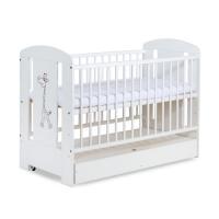 KLUPS Dětská postýlka SAFARI ŽIRAFKA bílá