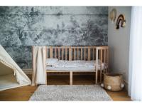 Dětská kulatá postýlka 9v1 oval natural + Set