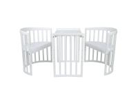 Dětská kulatá postýlka 9v1 oval white + Set