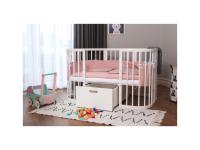 Dětská kulatá postýlka 9v1 oval white + Set