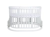 Dětská kulatá postýlka 9v1 oval white + Set