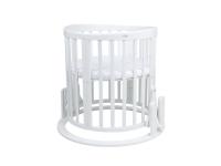 Dětská kulatá postýlka 9v1 oval white + Set