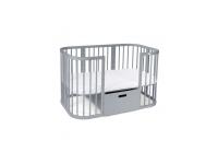 Dětská kulatá postýlka 9v1 oval grey + Set