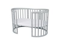 Dětská kulatá postýlka 9v1 oval grey + Set