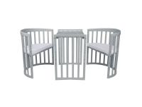Dětská kulatá postýlka 9v1 oval grey + Set