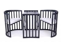 Dětská kulatá postýlka 9v1 oval dark grey + Set