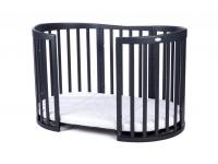 Dětská kulatá postýlka 9v1 oval dark grey + Set