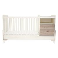 Chloe postýlka 2-zásuvková s přebalovacím pultem krémová