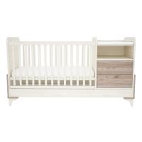 Chloe postýlka 2-zásuvková s přebalovacím pultem krémová