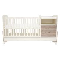 Chloe postýlka 2-zásuvková s přebalovacím pultem krémová