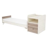 Chloe postýlka 2-zásuvková s přebalovacím pultem krémová