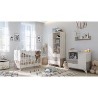 Chloe postýlka 2-zásuvková s přebalovacím pultem krémová