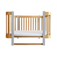 Dětská antirefluxní rostoucí postýlka Nika Duo – přírodní dřevo s šedými nožičkami