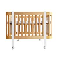 Dětská antirefluxní rostoucí postýlka Nika Duo – přírodní dřevo s bílými nožičkami