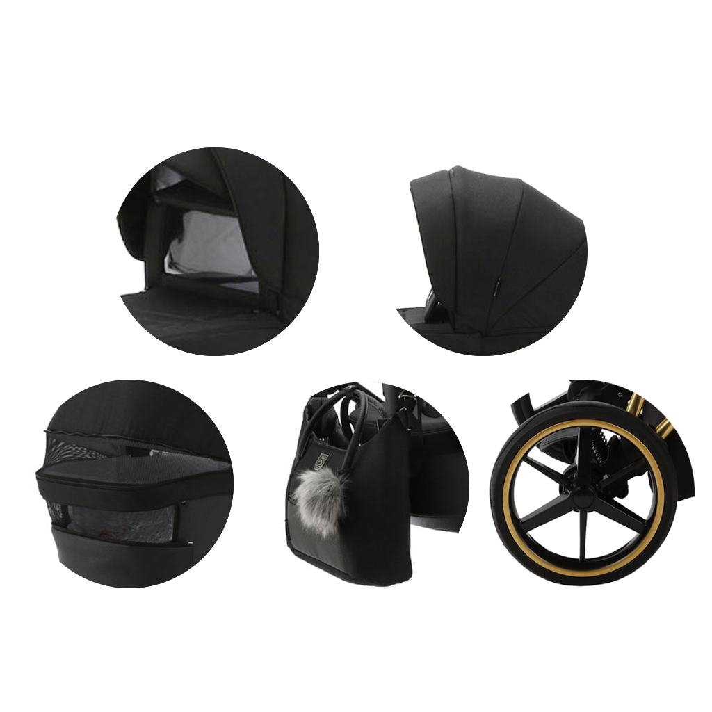 ADAMEX Kočárek kombinovaný Belissa Special Edition Black/Gold