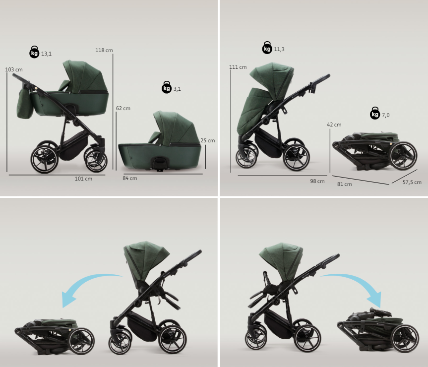 ADAMEX Kočárek kombinovaný Mobi New Lux Blue