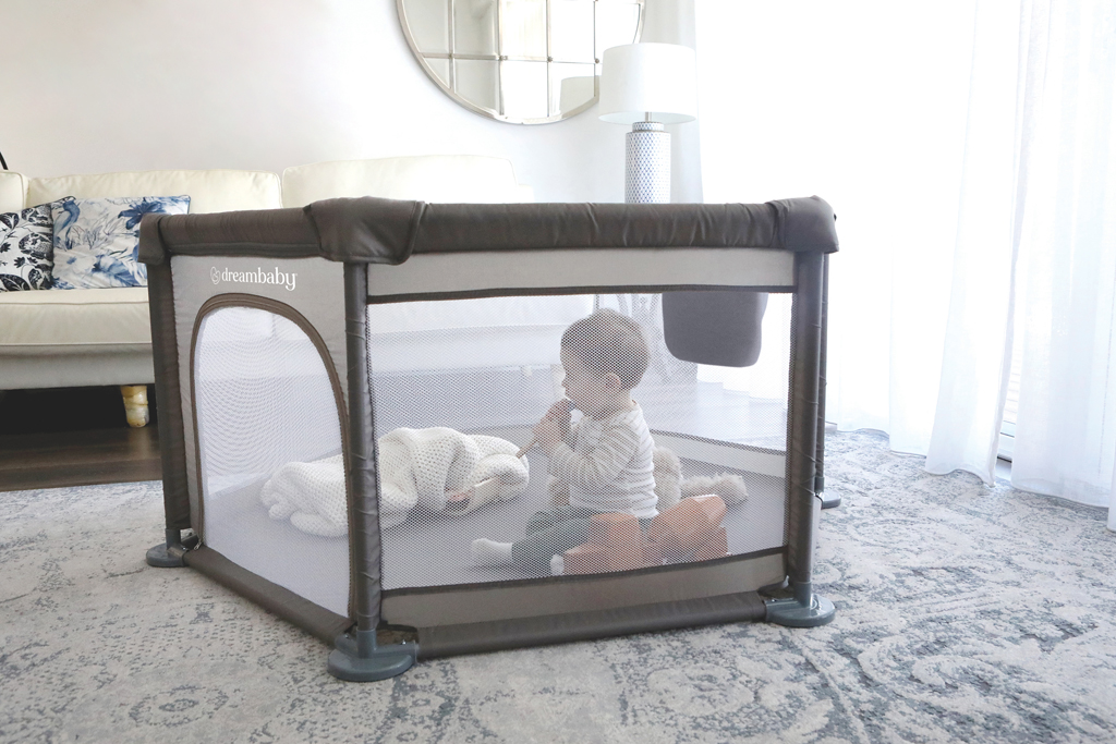 DREAMBABY Ohrádka Explore 6-hranná průměr(úhlopříčně) 140cm x (strana) 70cm Taupe