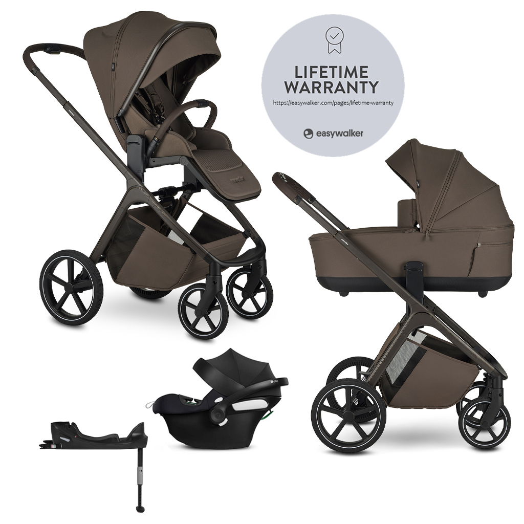 EASYWALKER Kočárek kombinovaný Zoey Chestnut Brown + CYBEX Aton B2 i-Size + základna