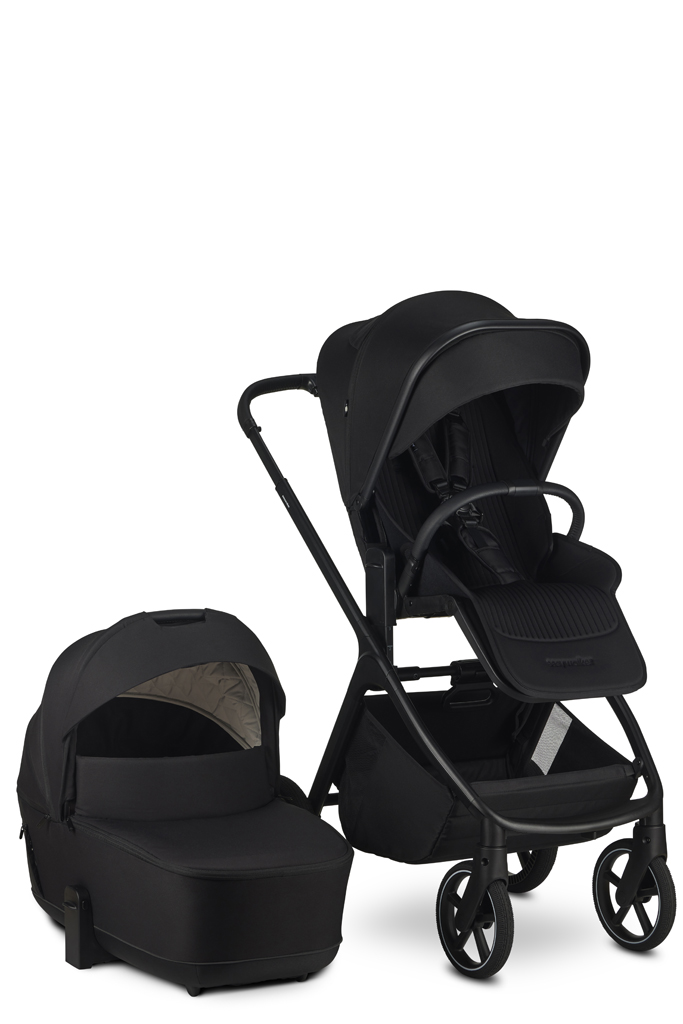 EASYWALKER Kočárek kombinovaný Zoey Pure Black + CYBEX Aton B2 i-Size + základna