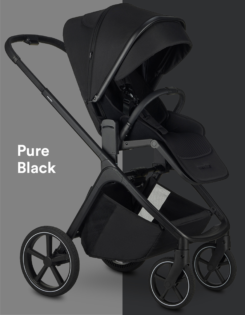 EASYWALKER Kočárek kombinovaný Zoey Pure Black + CYBEX Aton B2 i-Size + základna