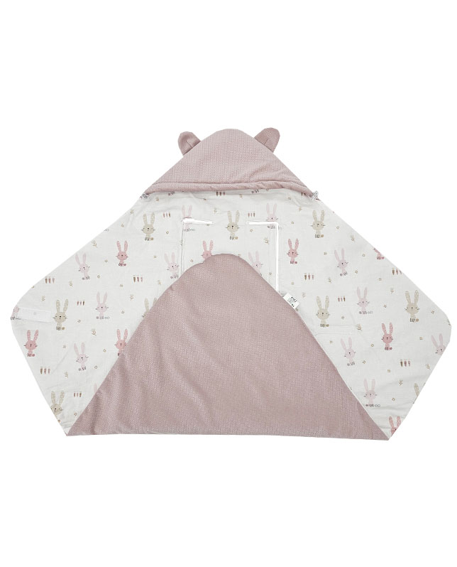 EKO Vak na spaní do autosedačky Velvet Bunny pink