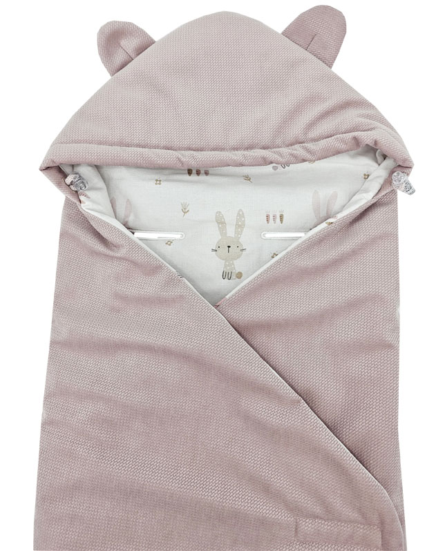 EKO Vak na spaní do autosedačky Velvet Bunny pink