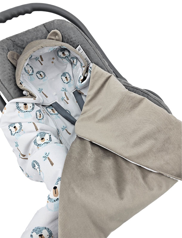 EKO Vak na spaní do autosedačky Velvet Lion beige