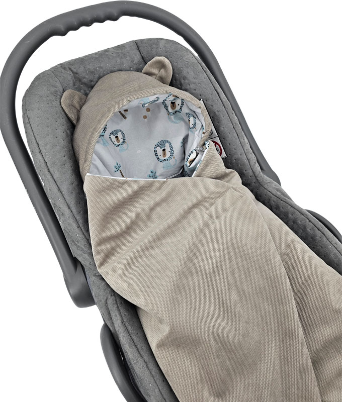 EKO Vak na spaní do autosedačky Velvet Lion beige