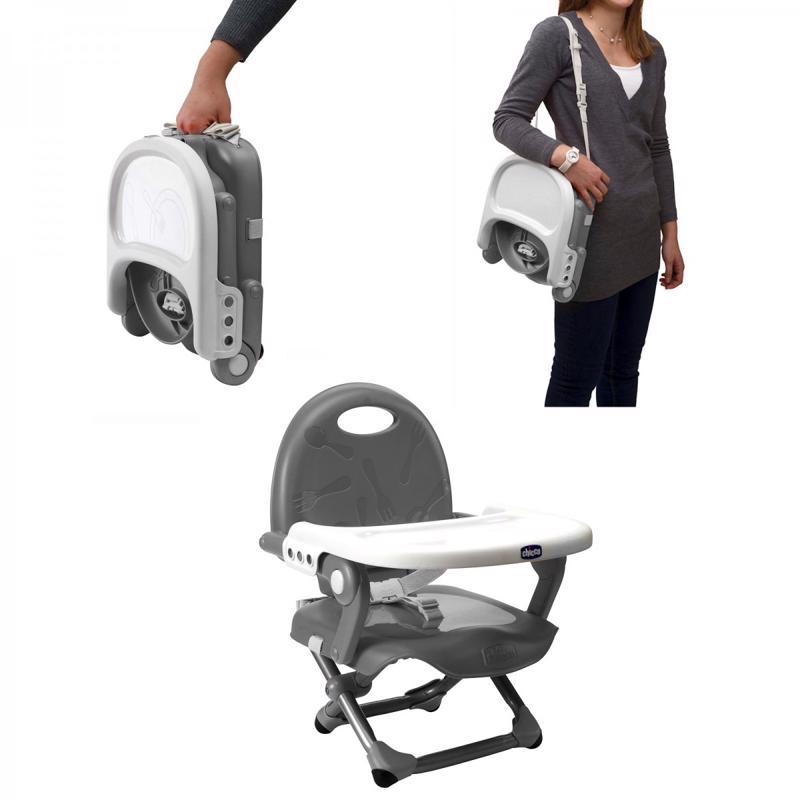 CHICCO Podsedák přenosný Pocket Snack na židli - Dark Grey