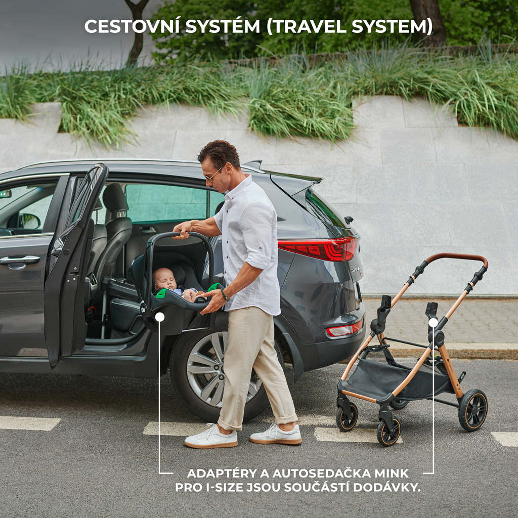 KINDERKRAFT Kočárek kombinovaný 3v1 Esme Moonlight Grey