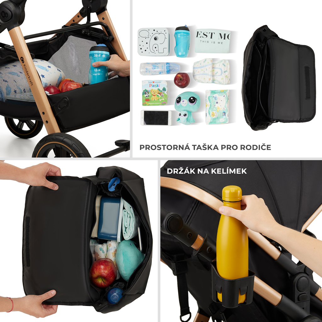 KINDERKRAFT Kočárek kombinovaný 3v1 Esme Moonlight Grey