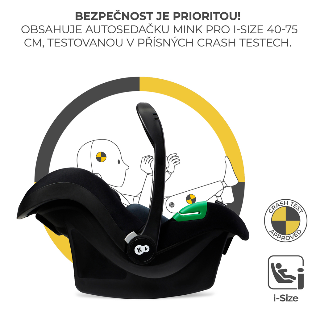 KINDERKRAFT Kočárek kombinovaný 3v1 Esme Pure Black