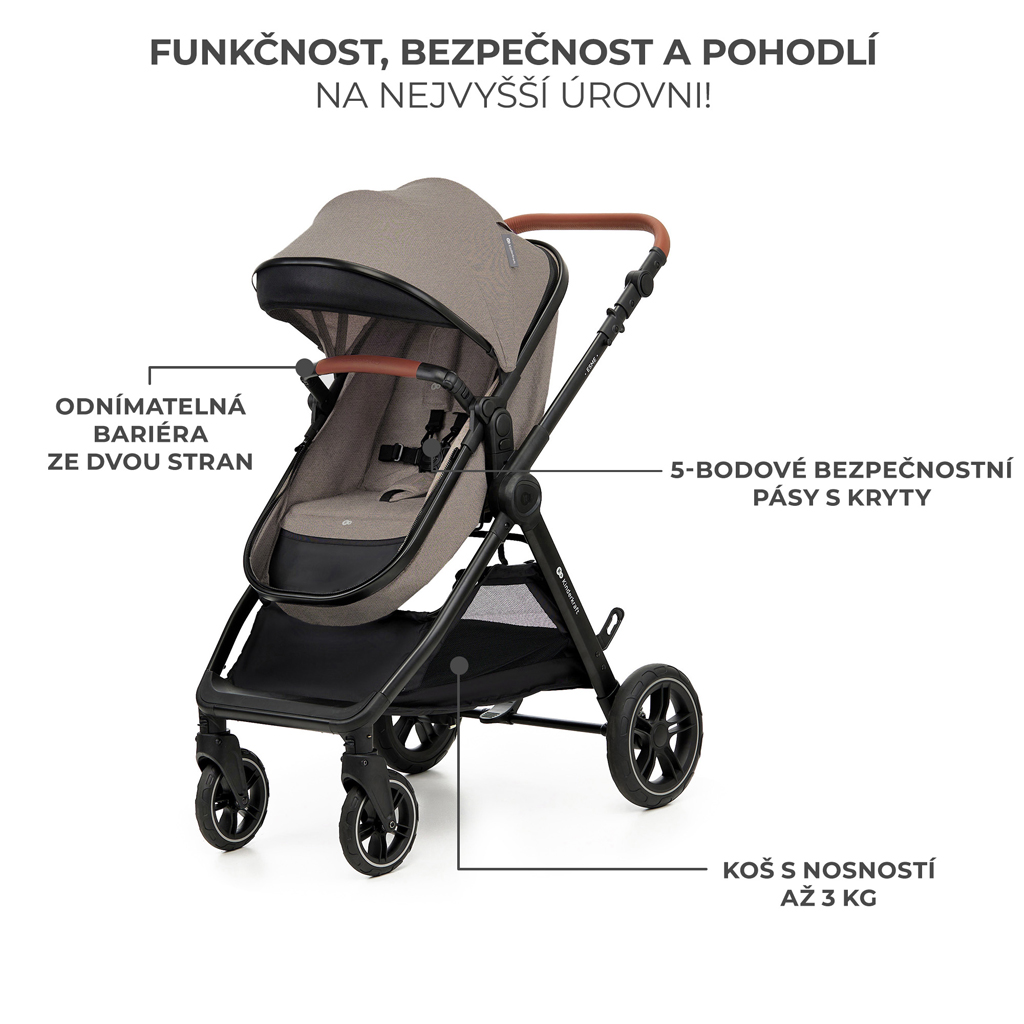 KINDERKRAFT Kočárek kombinovaný 3v1 Esme Sand Beige