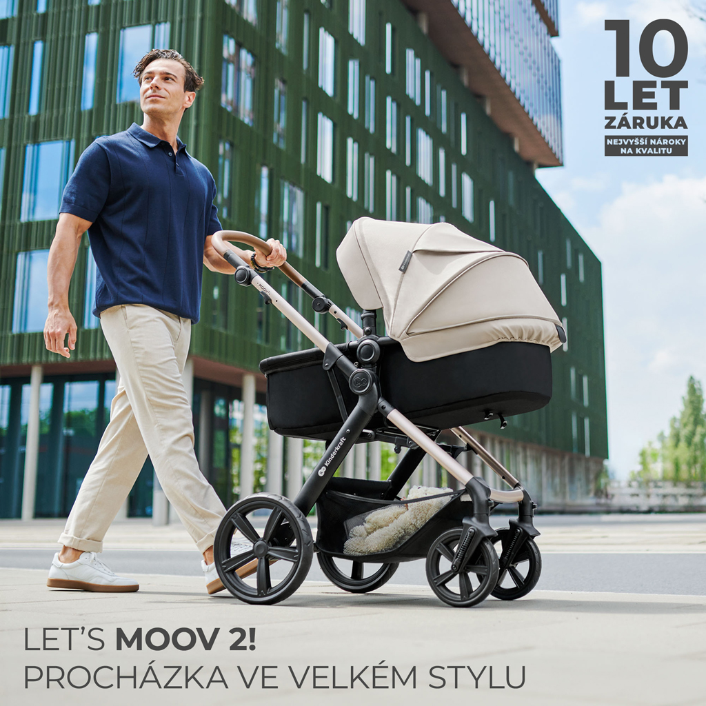 KINDERKRAFT Kočárek kombinovaný Moov 2 3v1 Moonlight Grey - pěnová kola