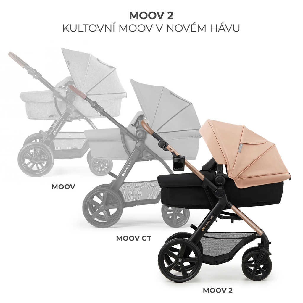 KINDERKRAFT Kočárek kombinovaný Moov 2 3v1 Sand Beige - pěnová kola