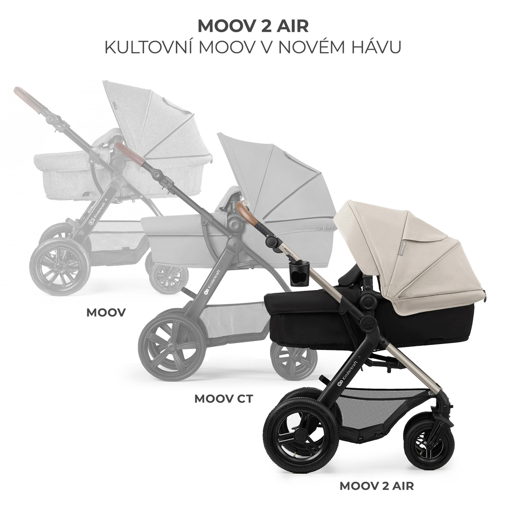 KINDERKRAFT Kočárek kombinovaný Moov 2 Air 3v1 Moonlight Grey