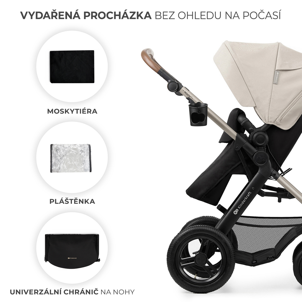 KINDERKRAFT Kočárek kombinovaný Moov 2 Air 3v1 Moonlight Grey
