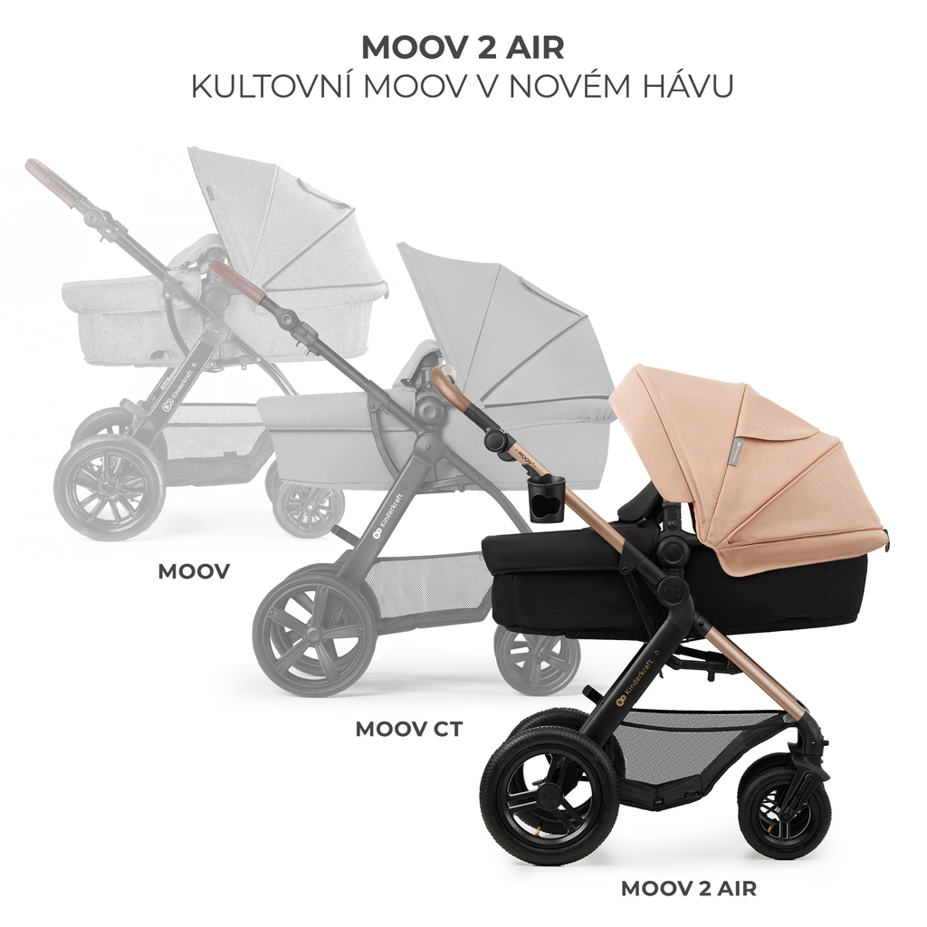 KINDERKRAFT Kočárek kombinovaný Moov 2 Air 3v1 Sand Beige