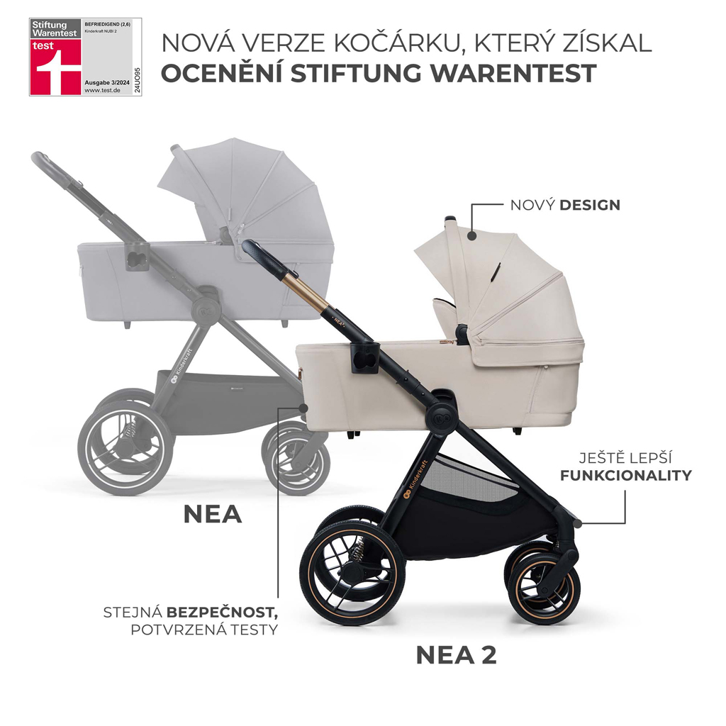 KINDERKRAFT Kočárek kombinovaný Nea 2 2v1 Beige