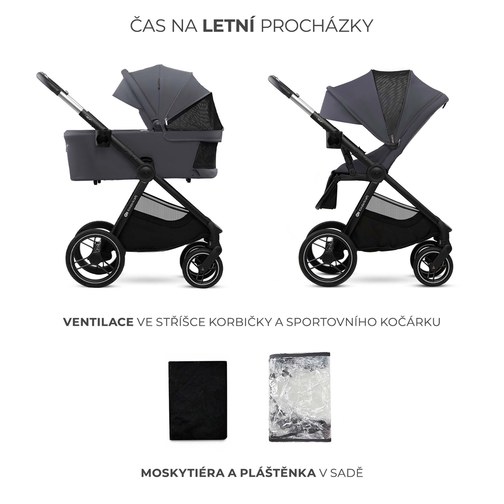 KINDERKRAFT Kočárek kombinovaný Nea 2 2v1 Dark Grey
