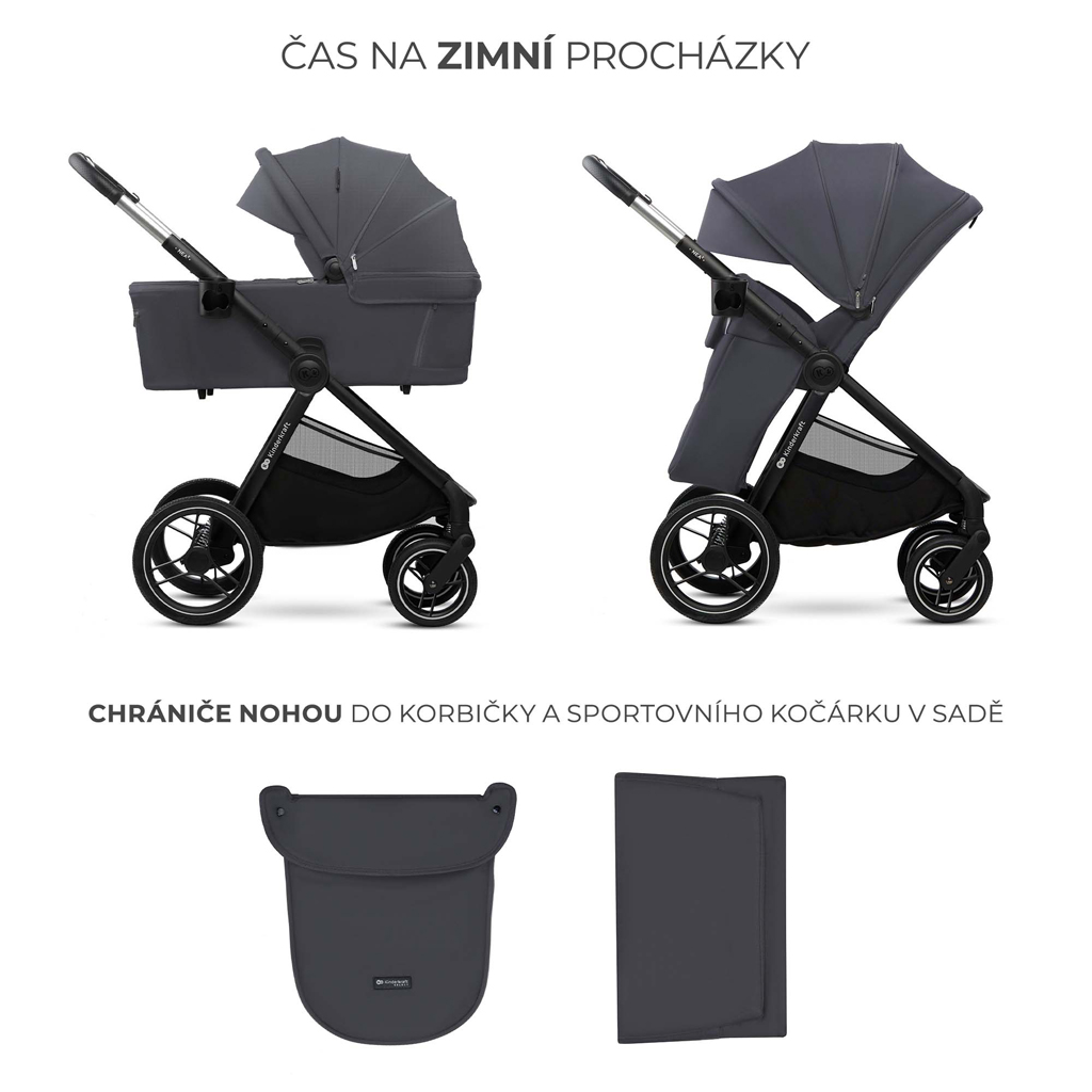 KINDERKRAFT Kočárek kombinovaný Nea 2 2v1 Dark Grey
