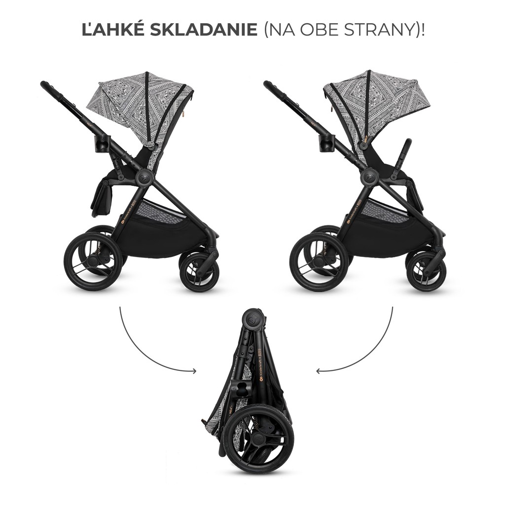 KINDERKRAFT Kočárek kombinovaný Nea 2 2v1 Lunar Black Bizuu