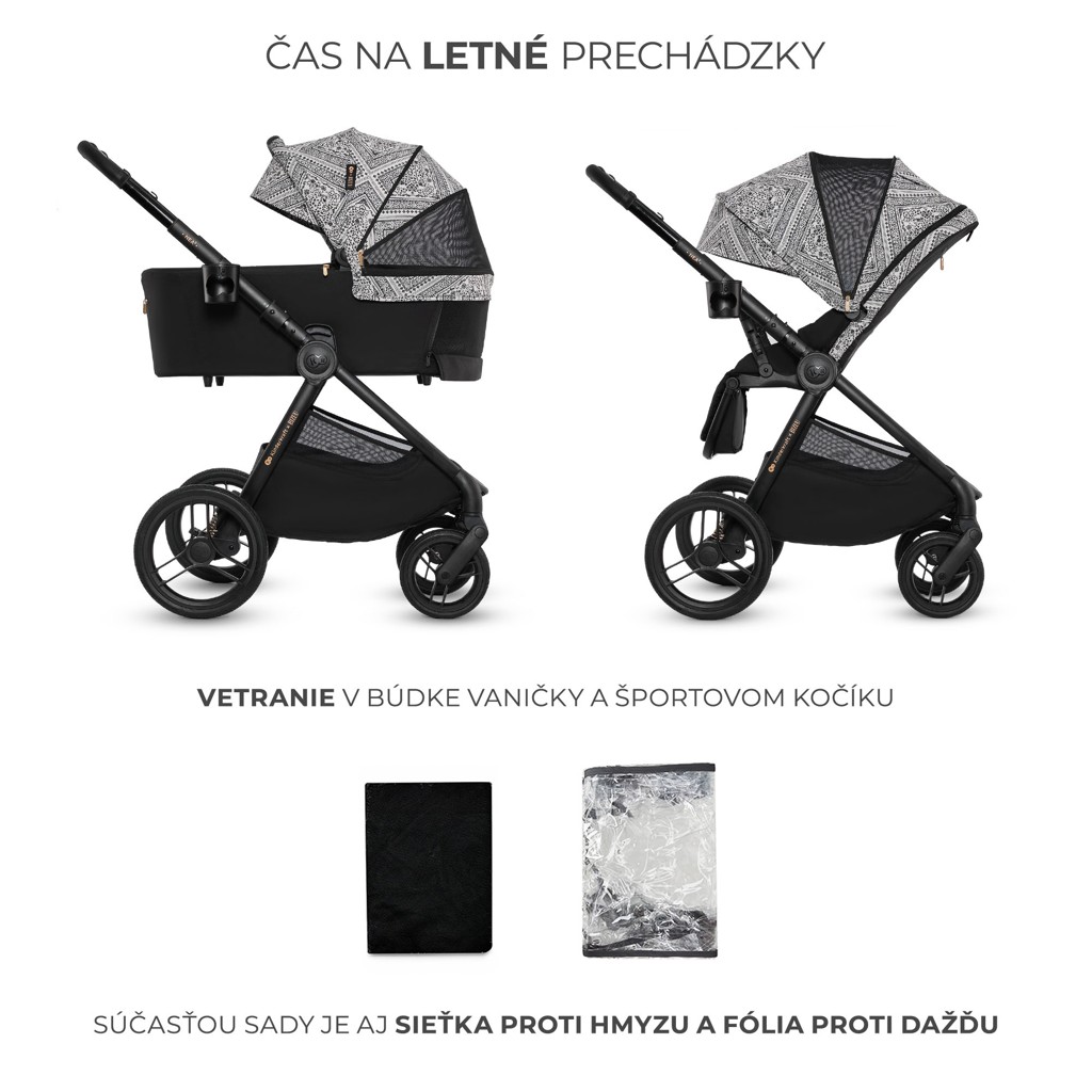 KINDERKRAFT Kočárek kombinovaný Nea 2 2v1 Lunar Black Bizuu