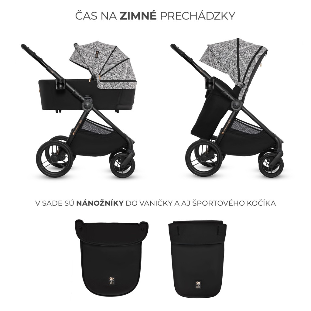 KINDERKRAFT Kočárek kombinovaný Nea 2 2v1 Lunar Black Bizuu