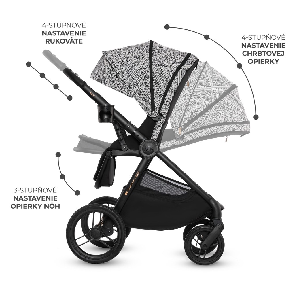 KINDERKRAFT Kočárek kombinovaný Nea 2 2v1 Lunar Black Bizuu