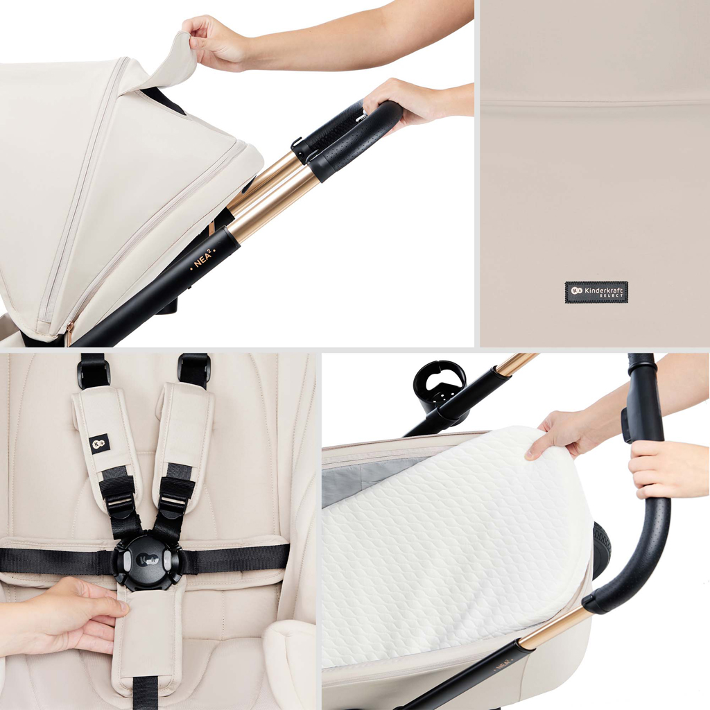 KINDERKRAFT Kočárek kombinovaný Nea 2 2v1 Midnigth Black