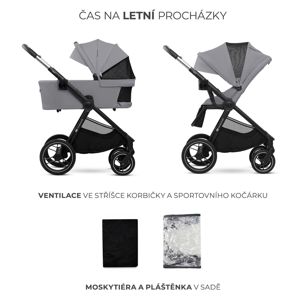 KINDERKRAFT Kočárek kombinovaný Nea 2 2v1 Platinum Grey